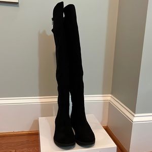 Hadleyy Black Suede OTK Boots